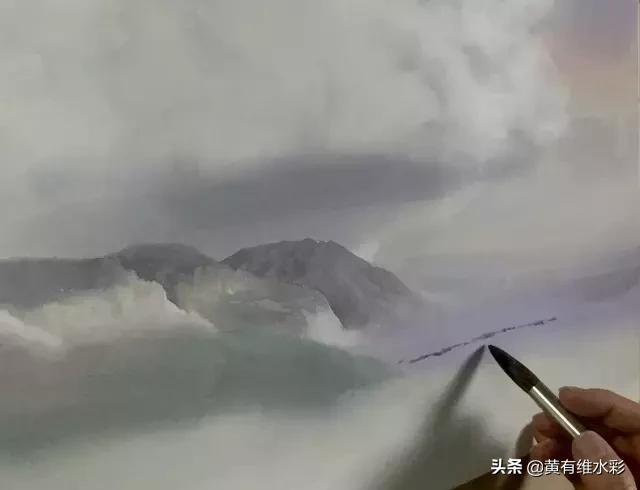 水彩画山风景入门,远山画法入门教程
