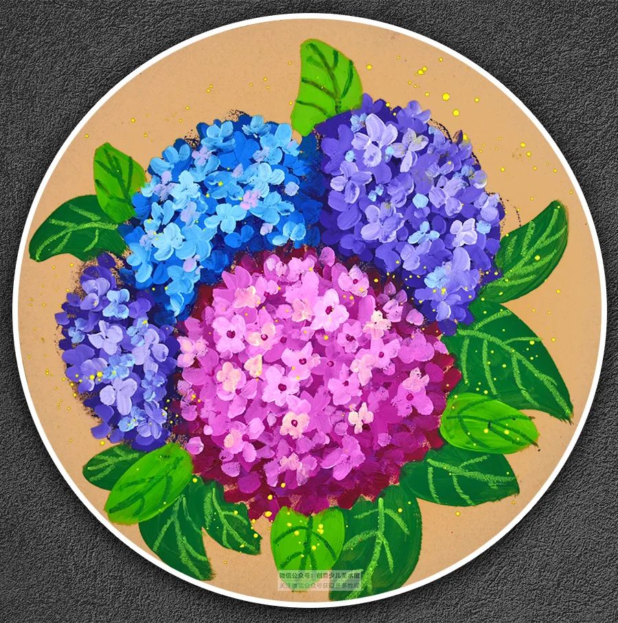 儿童画水粉画教学简单6-9岁风景画,水粉画太阳儿童简单教程