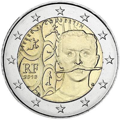 四分之一欧元中法纪念币,2欧元纪念币