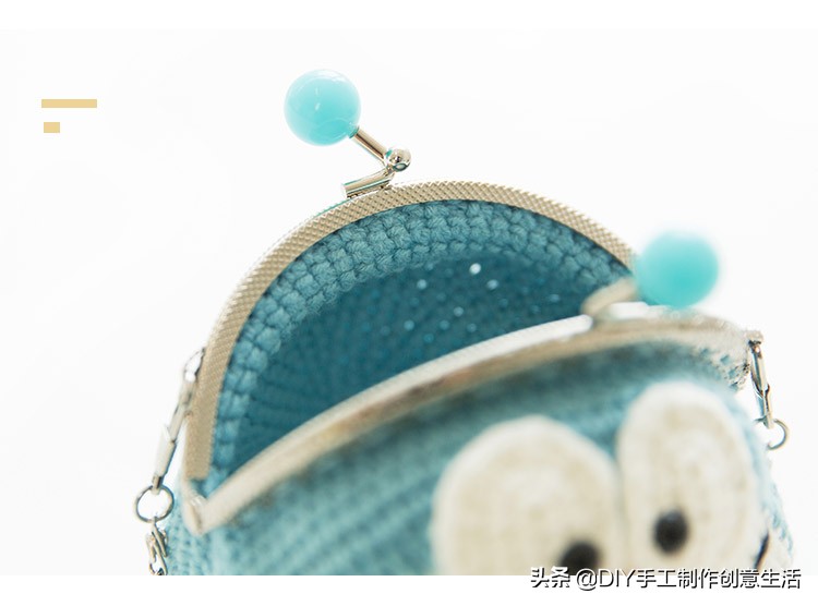 钩编的口金包零钱包：蓝胖子、叮当猫、机器猫，有详细教程