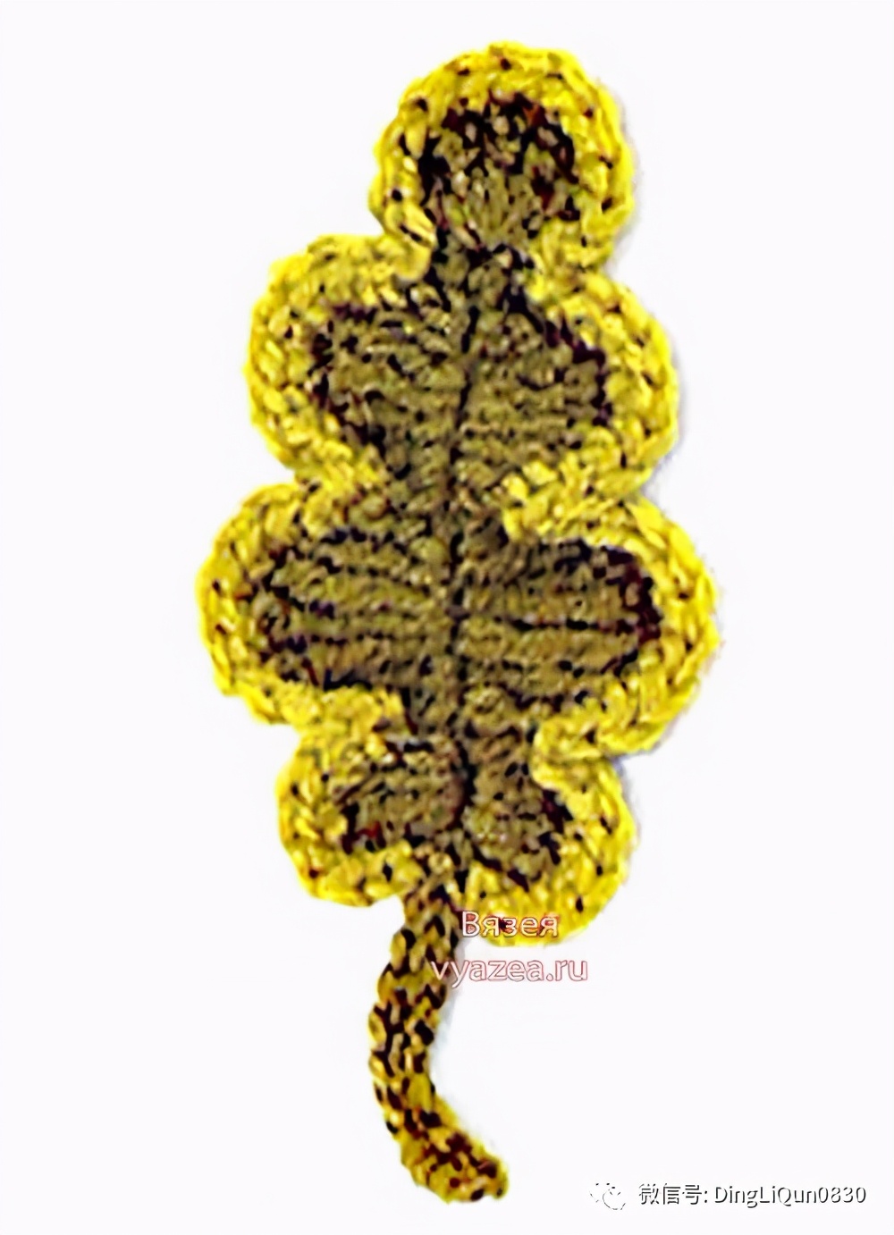 树枝树叶的编织图解,树叶钩针编织教程图解