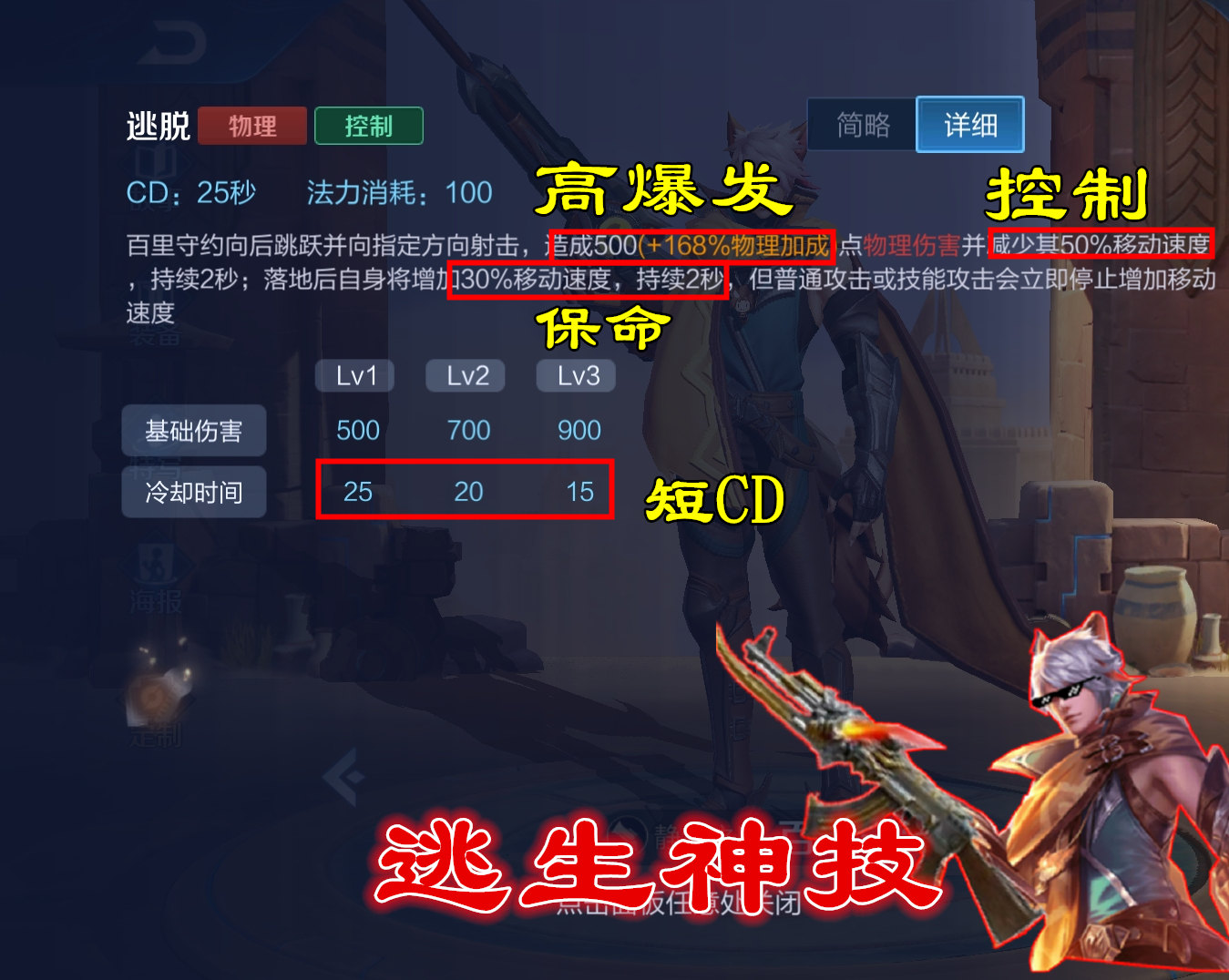 百里守约为什么要出逐日之弓,百里守约放眼瞬间躲避伤害