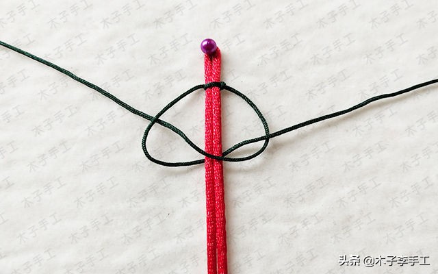 双向平结手链收尾串珠,花样平结串珠手链编织