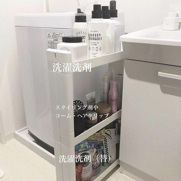 洗衣机旁极窄柜子,洗衣机上方缝隙收纳方法