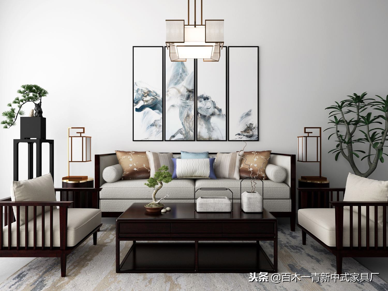 禅意新中式家具沙发,布艺沙发新中式风格