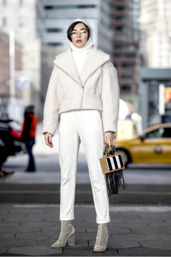 秋冬高级感穿搭淡粉色,奶油色系可爱的穿搭