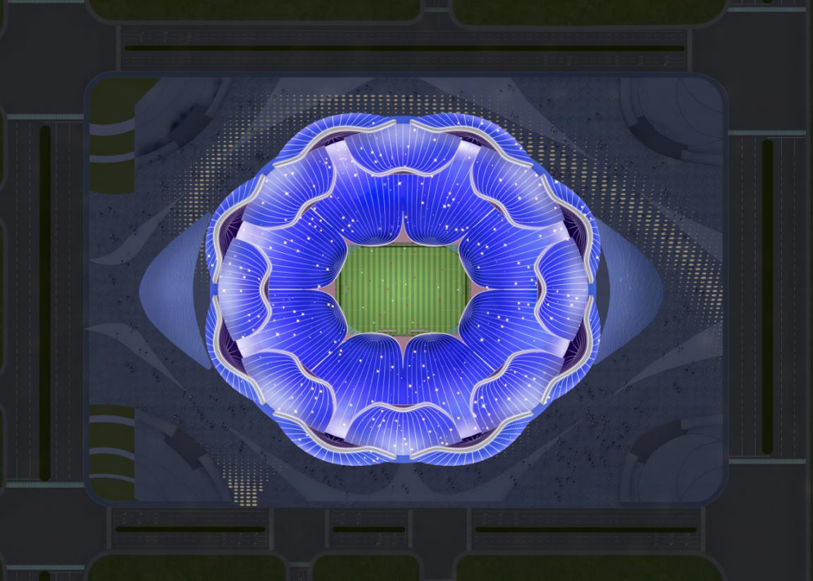 恒大专业足球场设计,足球场创新设计