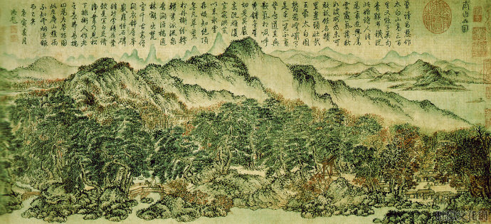 用铅笔画五元山水画,五元山水画