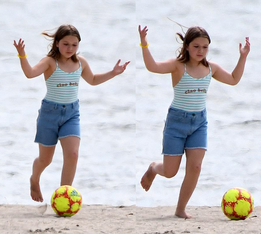 贝克汉姆小七踢足球,贝克汉姆小七打球