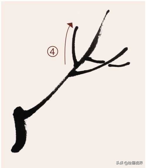国画梅枝的穿插和笔法,国画梅入门教程
