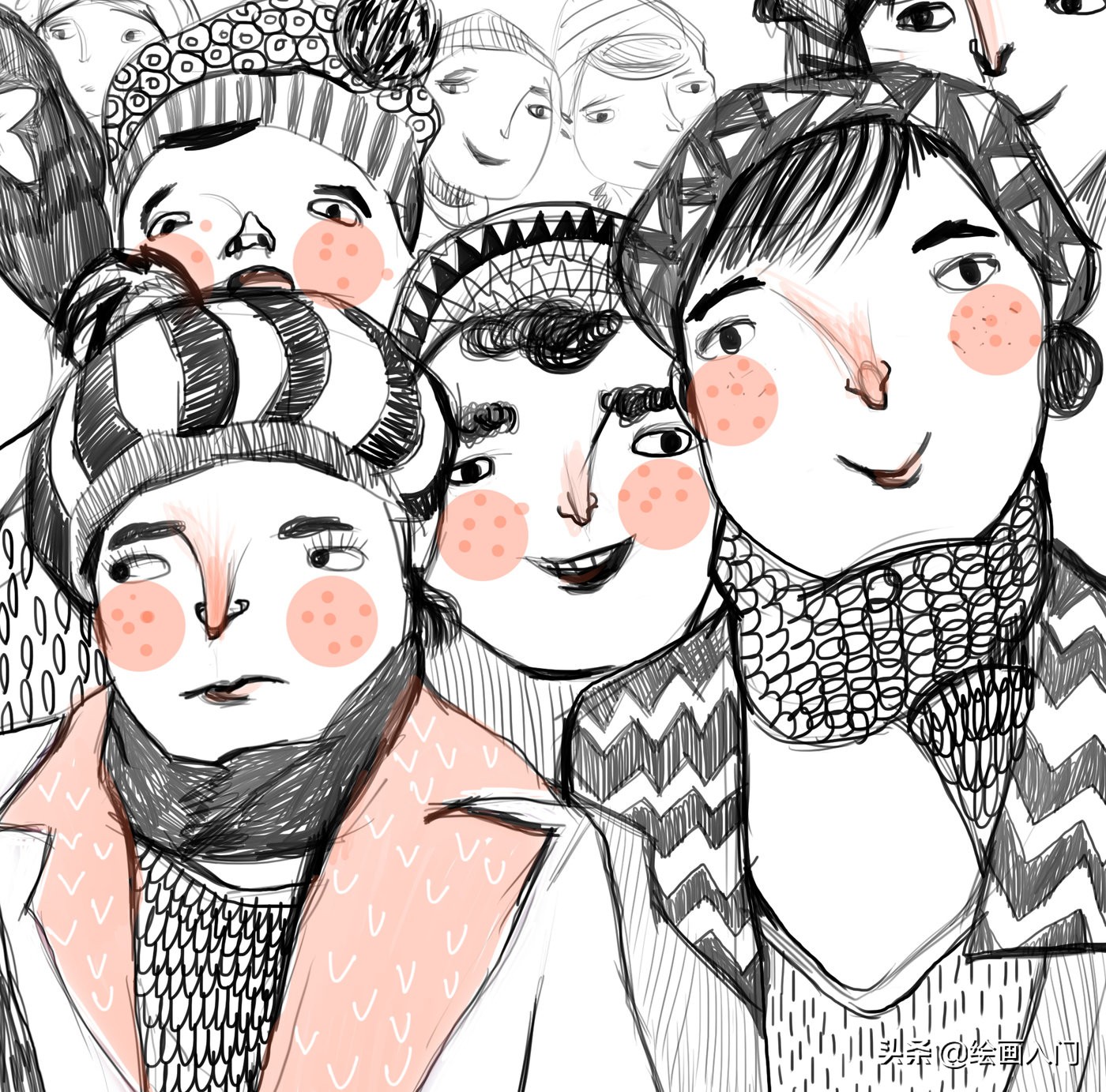 关于《童年》的插画作品,童年我和姥姥手绘插画