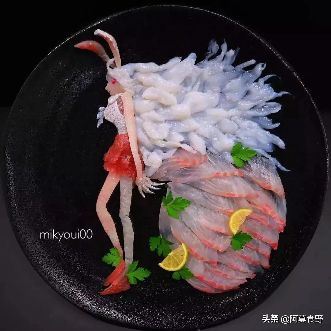 刺身五种摆盘图片,花龙刺身摆盘