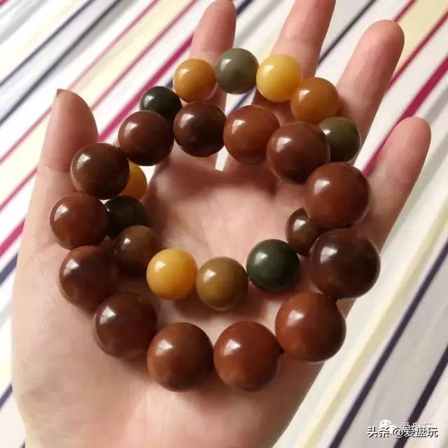 文玩桃核手串包浆玉化完图,盘玩包浆最快的手串