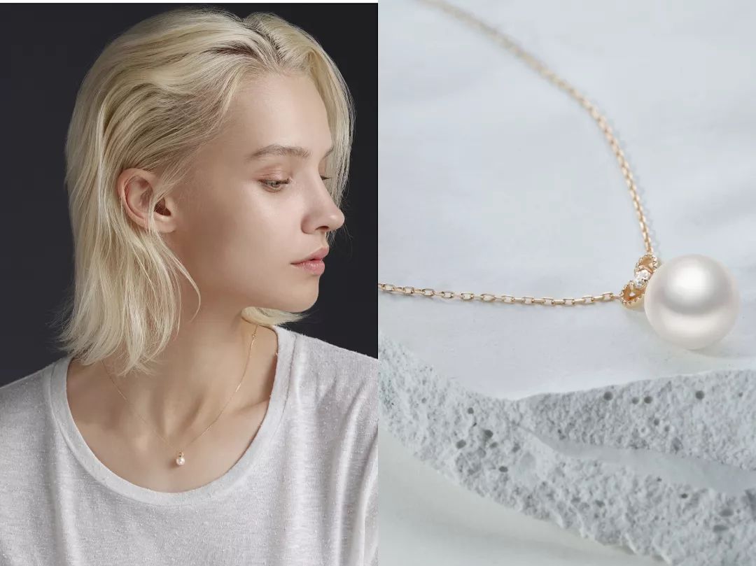 金色珍珠和啥搭配显高级感,极简风配珍珠项链