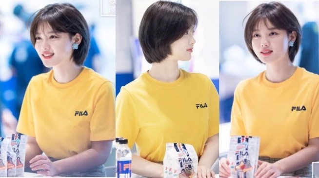 不挑脸型适合平刘海的短发,圆脸短发适合的刘海学生自己剪