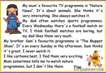 英语原版阅读:KidsandtheirfavouriteTVprogrammes