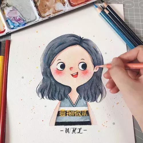 简笔画可爱小人插画,超萌可爱的插画小人