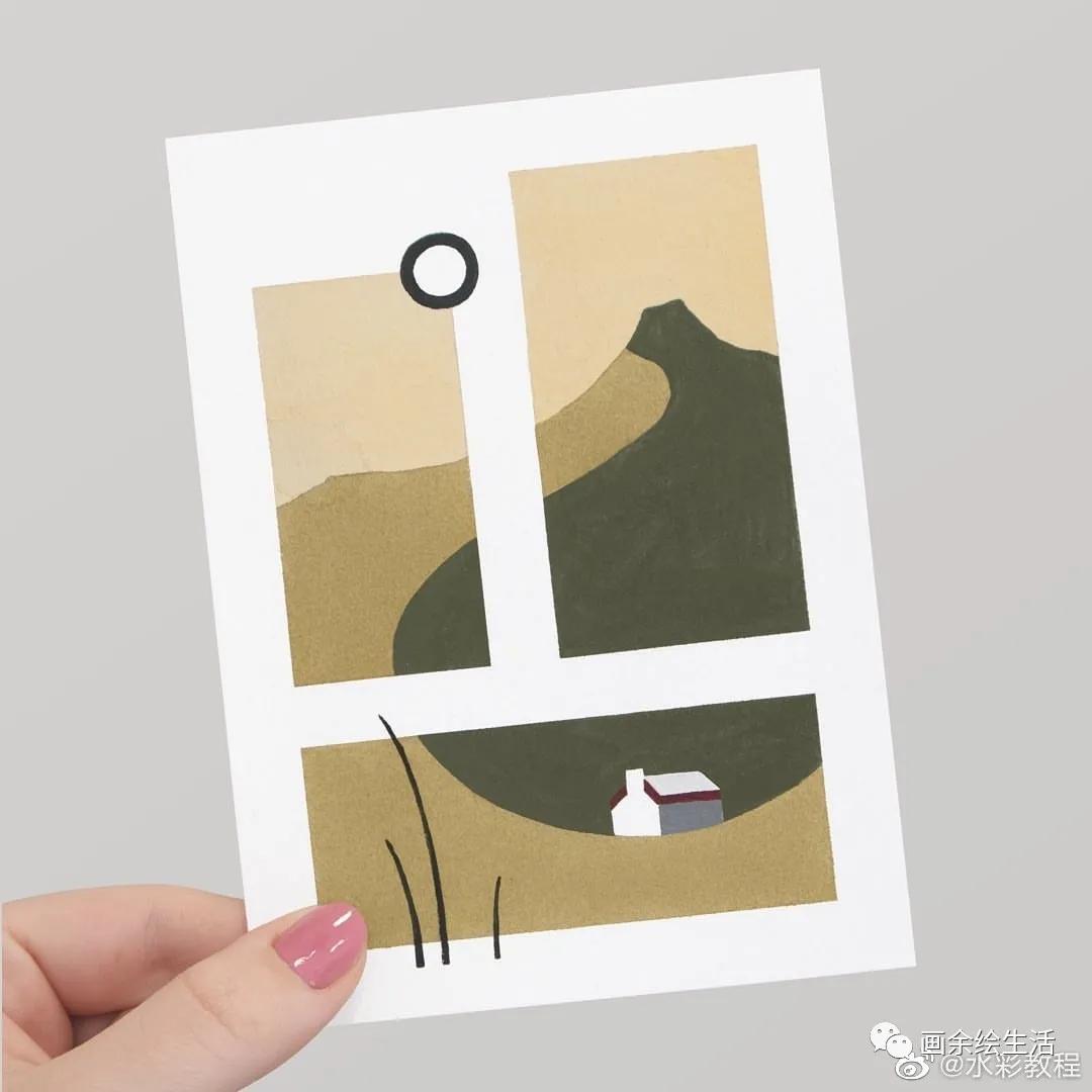 淡雅风风景水彩,水彩风景配色技巧