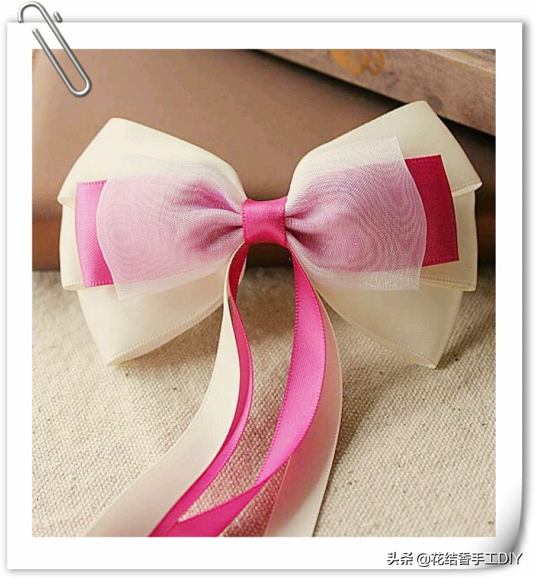 蝴蝶结发饰手工制作简单,蝴蝶结发饰diy教程网红大蝴蝶结