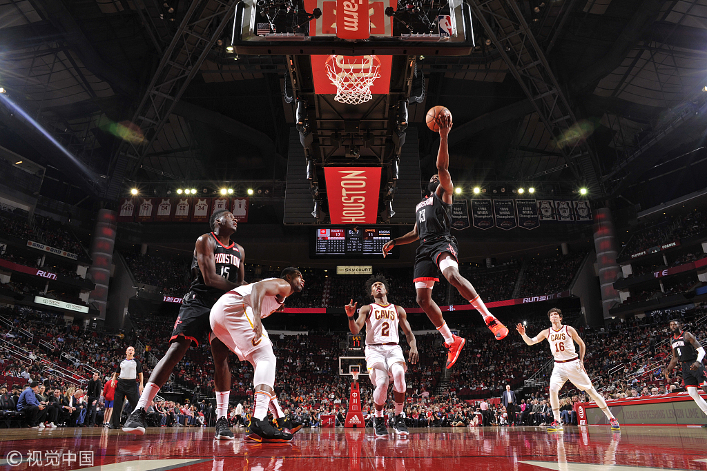 休斯顿火箭主场看比赛,火箭vs凯尔特人哈登进攻犯规