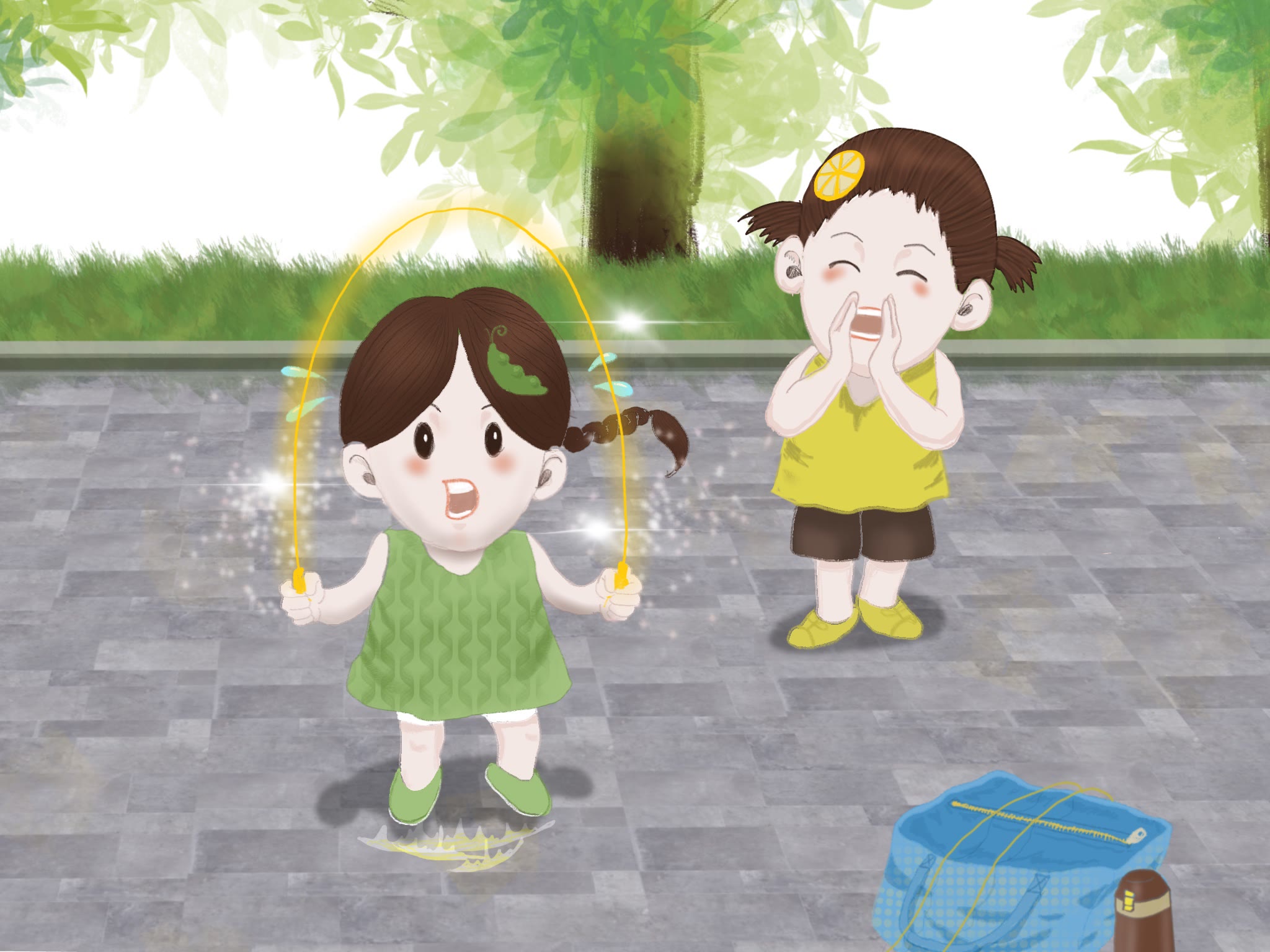 「亲子漫画」萌娃爱运动系列：神奇的跳绳