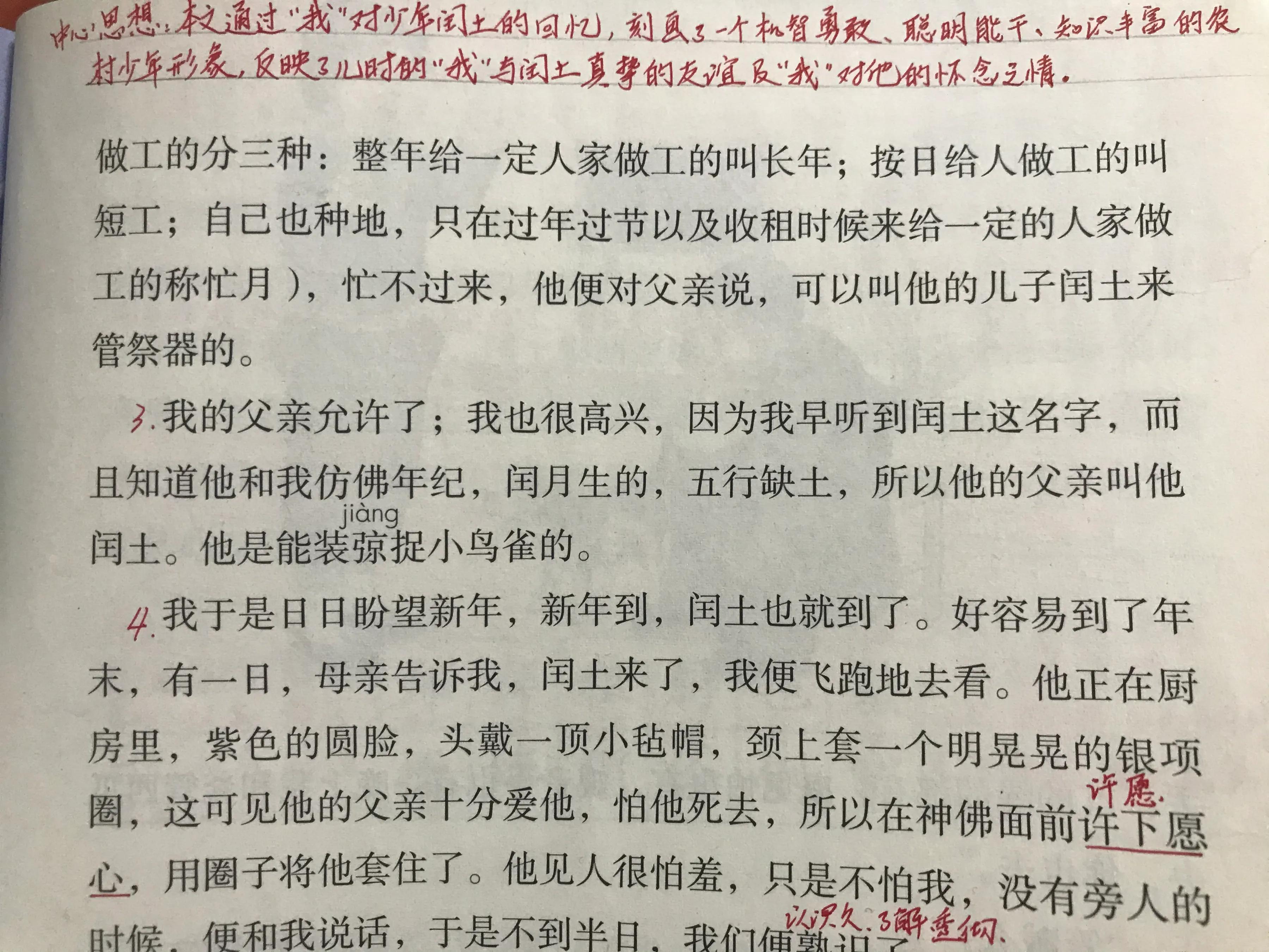 六年语文《少年闰土》,看资深教师讲解全文和课后题,知识点不少
