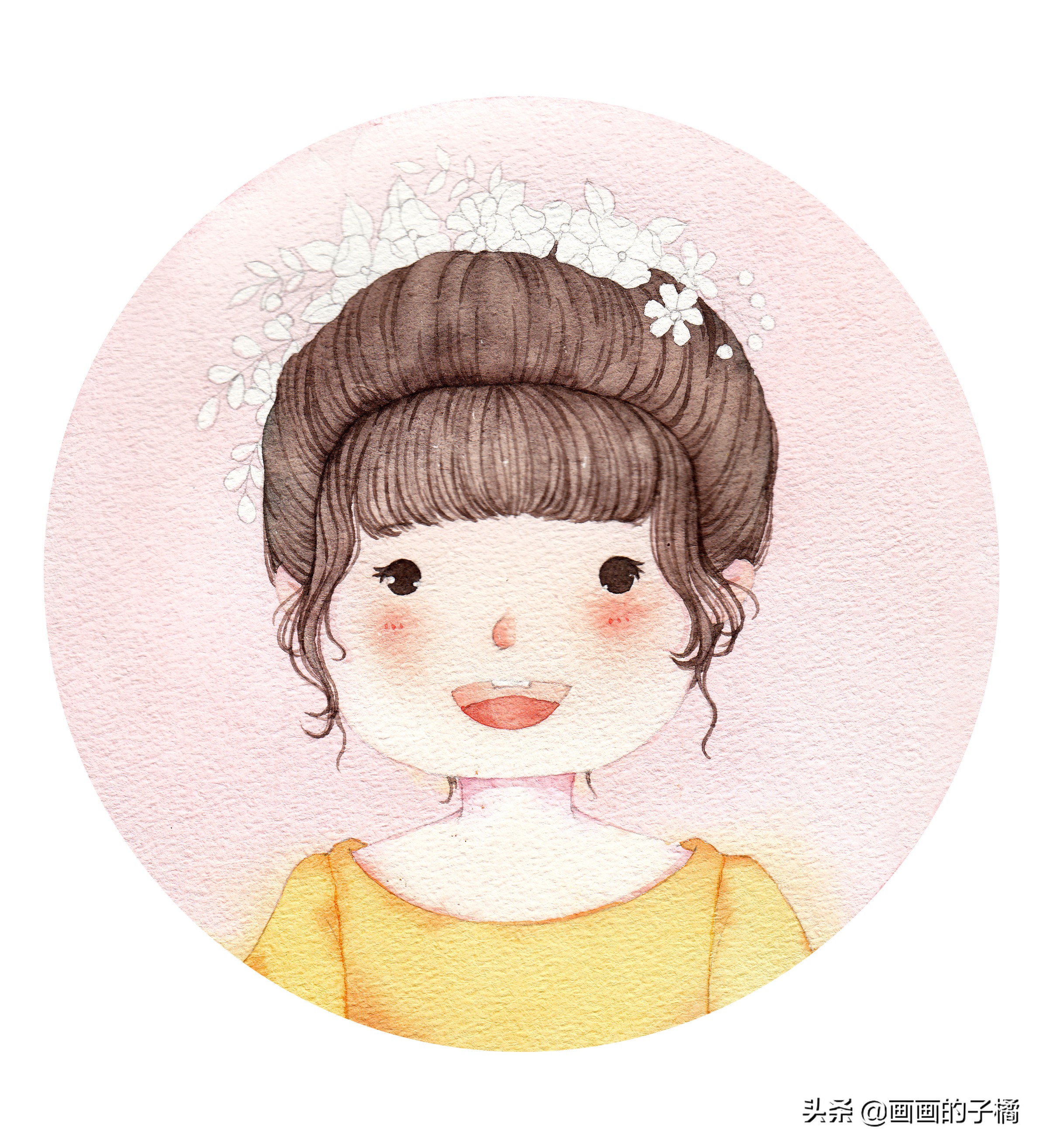 高清唯美手绘头像水彩,水彩画头像画法技巧