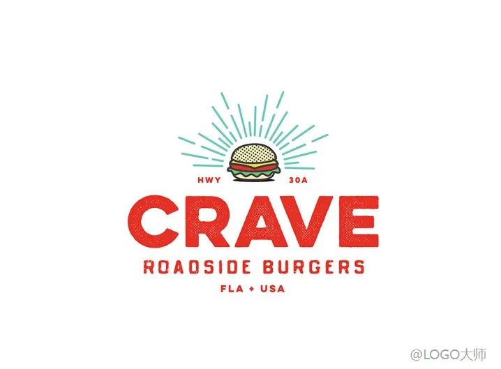 汉堡logo背景设计效果图,汉堡LOGO设计
