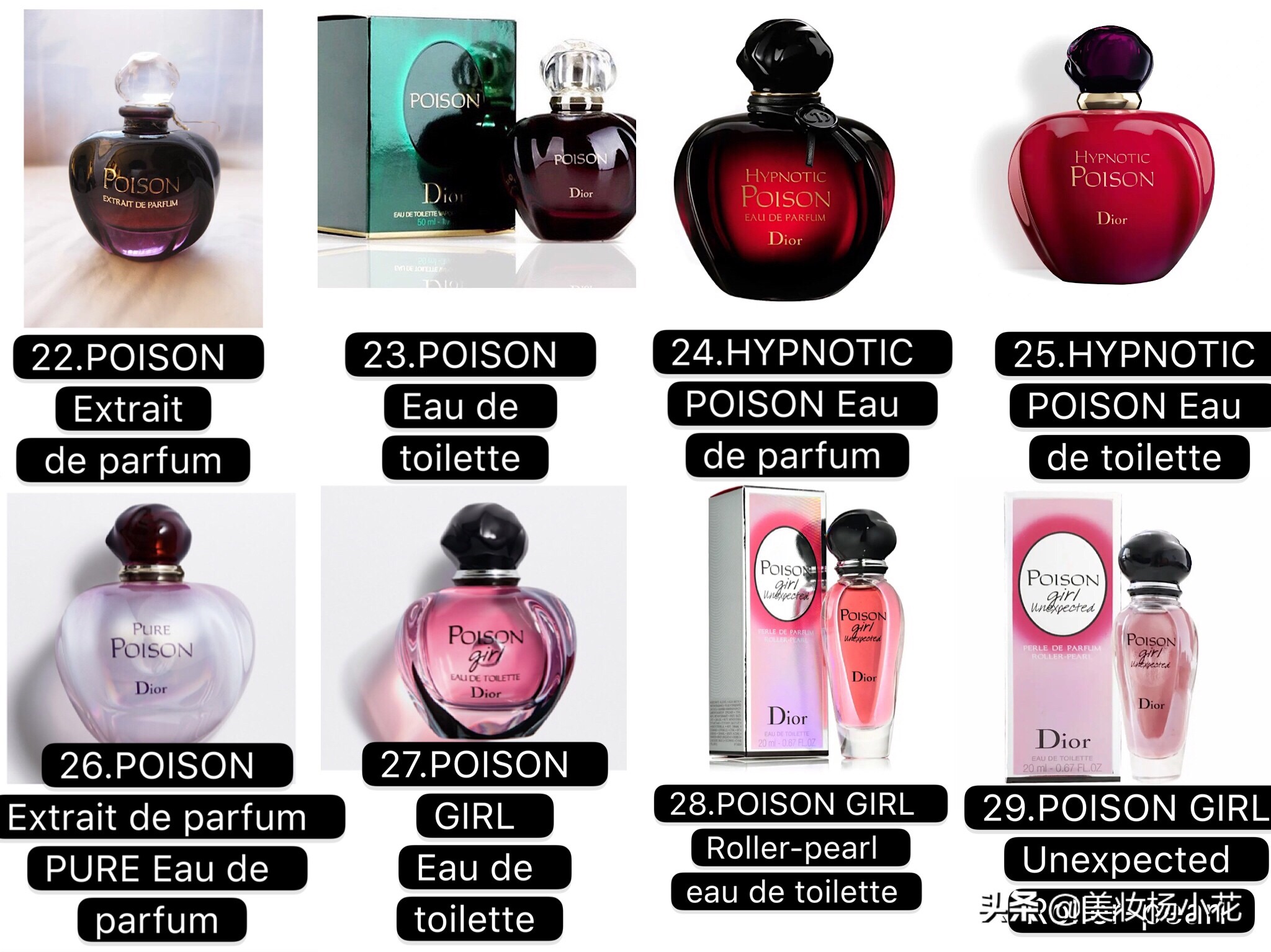 Dior香水购买指南——迪奥女士香水9大系列39款香水汇总