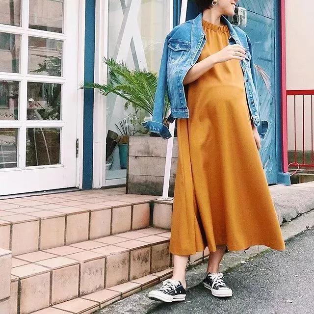 最时髦的孕妇穿搭,日本妈妈精致穿搭