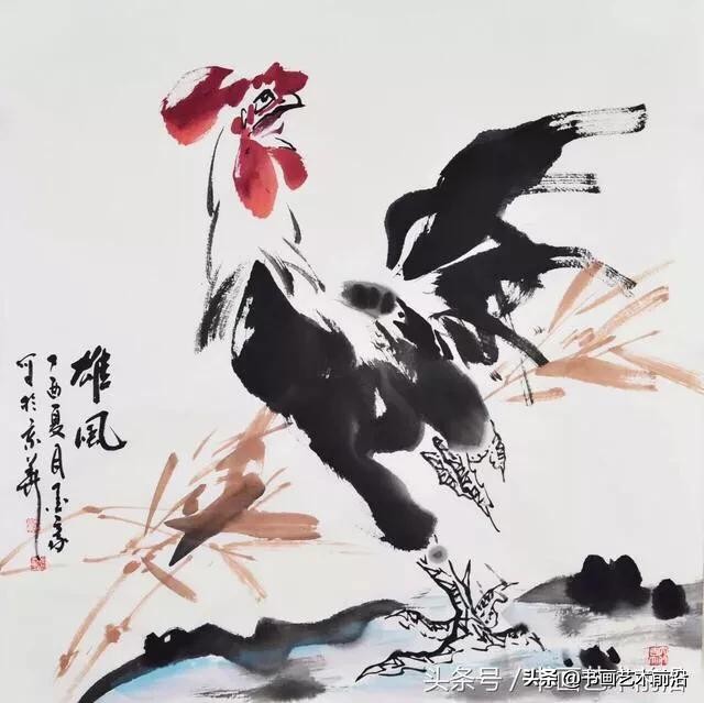 写意吉祥鸡画法,画鸡完整画
