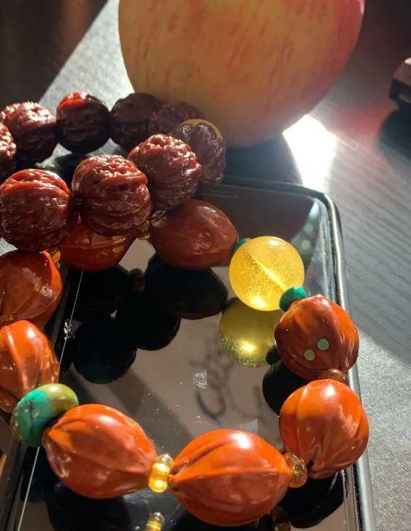 古董文玩小核桃手串,小核桃文玩手串富甲