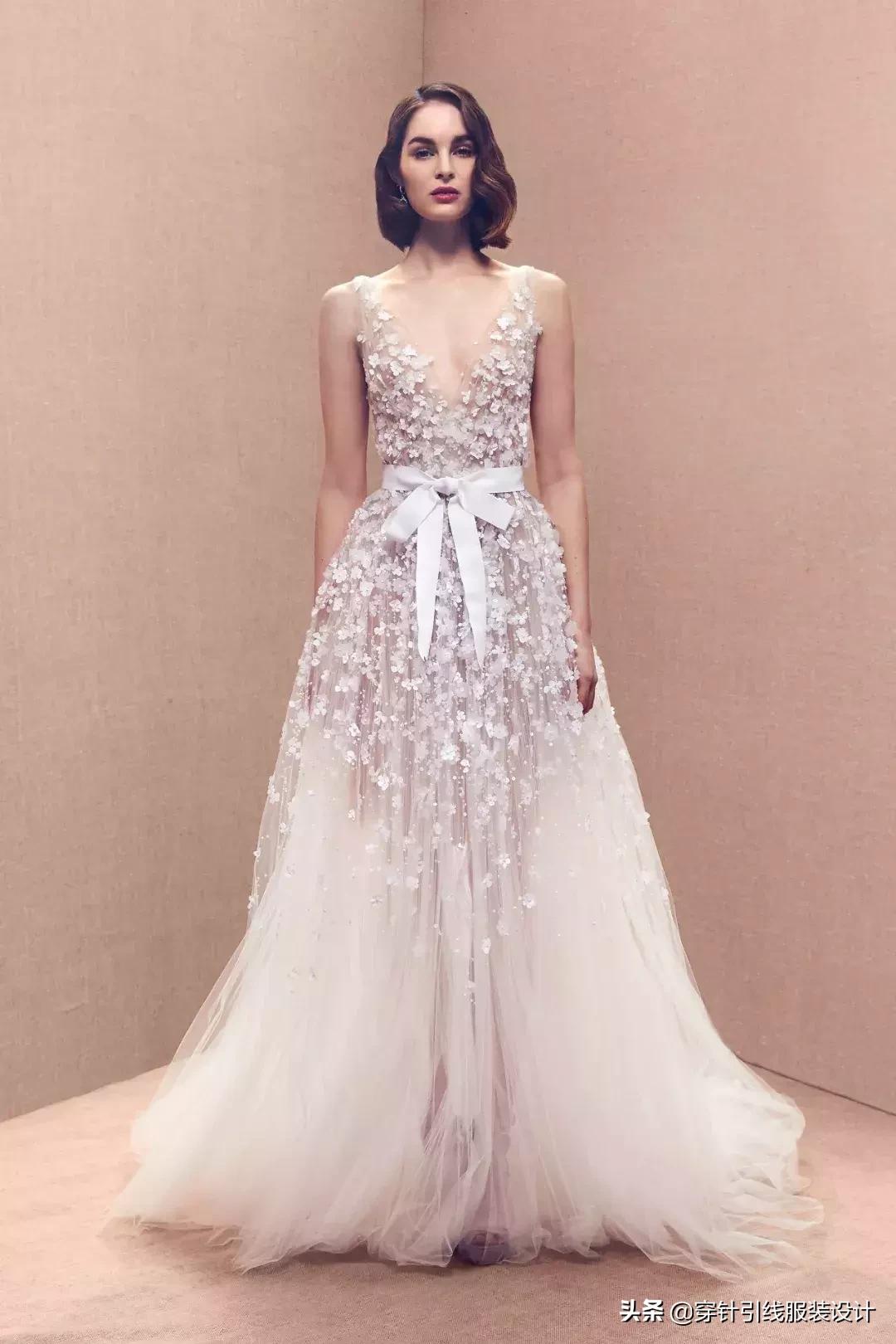 oscardelarenta婚纱走秀,婚纱欧美风秀场款