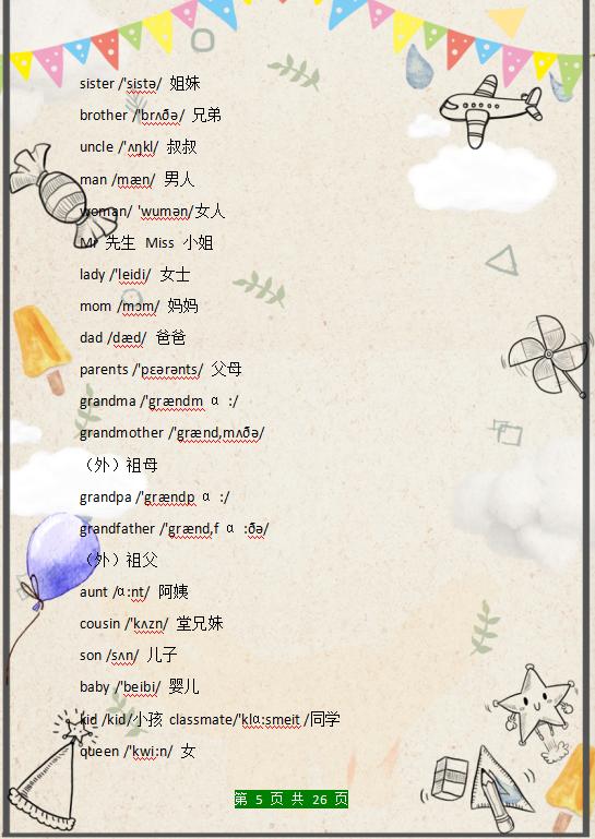 小学英语单词大全带有音标的,沪教版小学英语3-6单词附音标