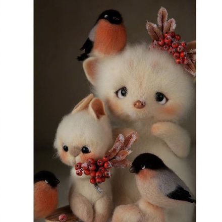 羊毛毡玩偶自制,手工制作羊毛毡玩偶