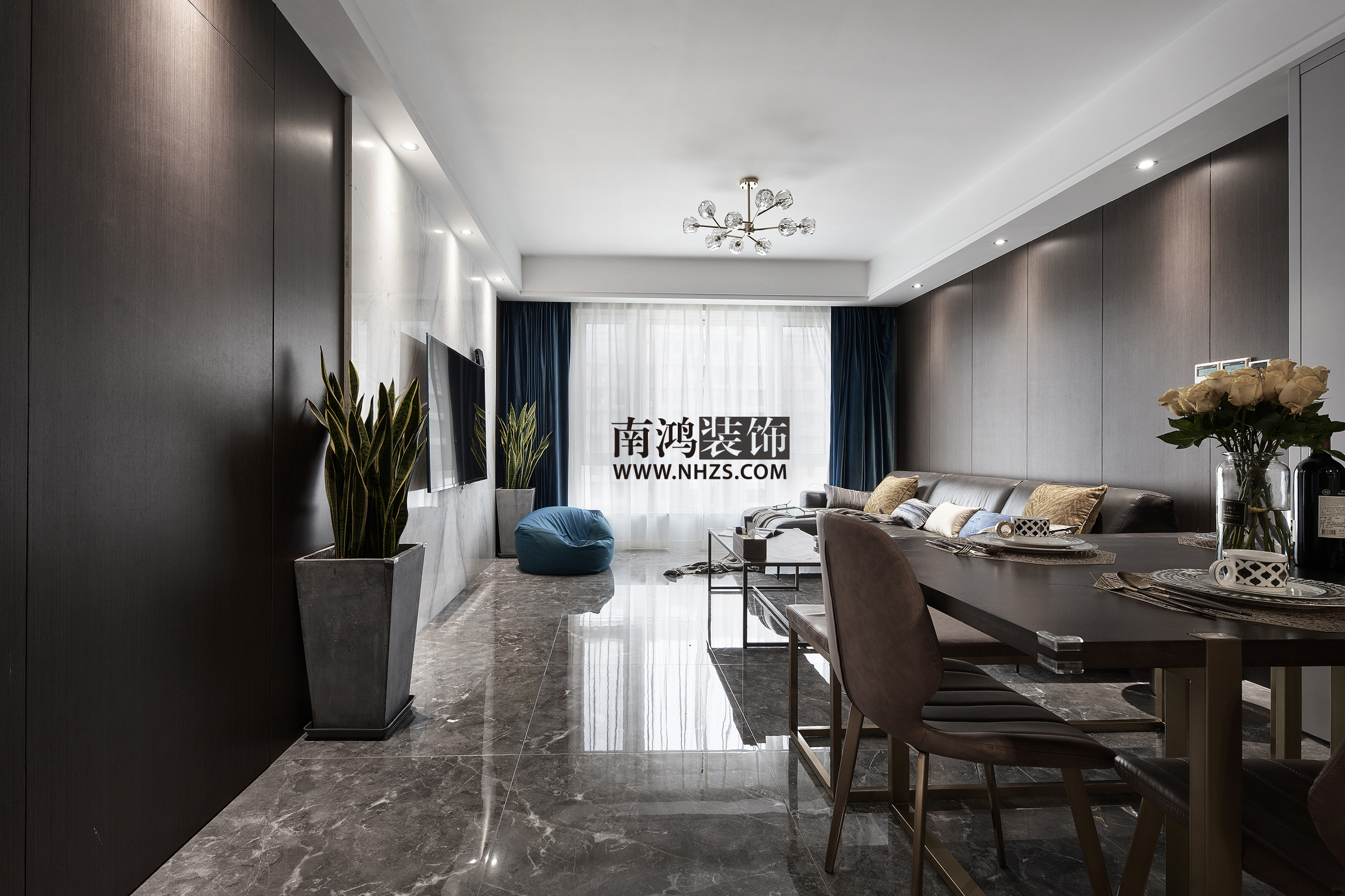 海威国际装修效果图,海威南北通透户型装修效果图三房