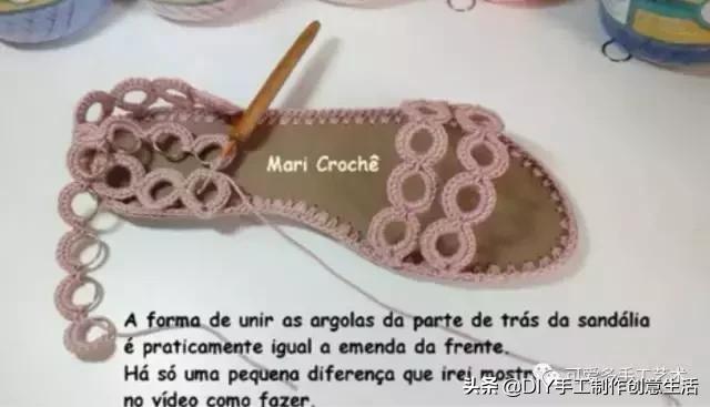 旧鞋底改造钩针鞋教程,手工钩鞋教程春夏季椰子鞋