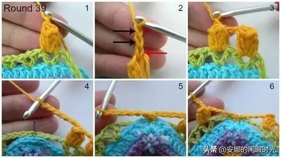 曼陀罗毯子编织教程,苏菲花园曼陀罗毯子钩法高清图解