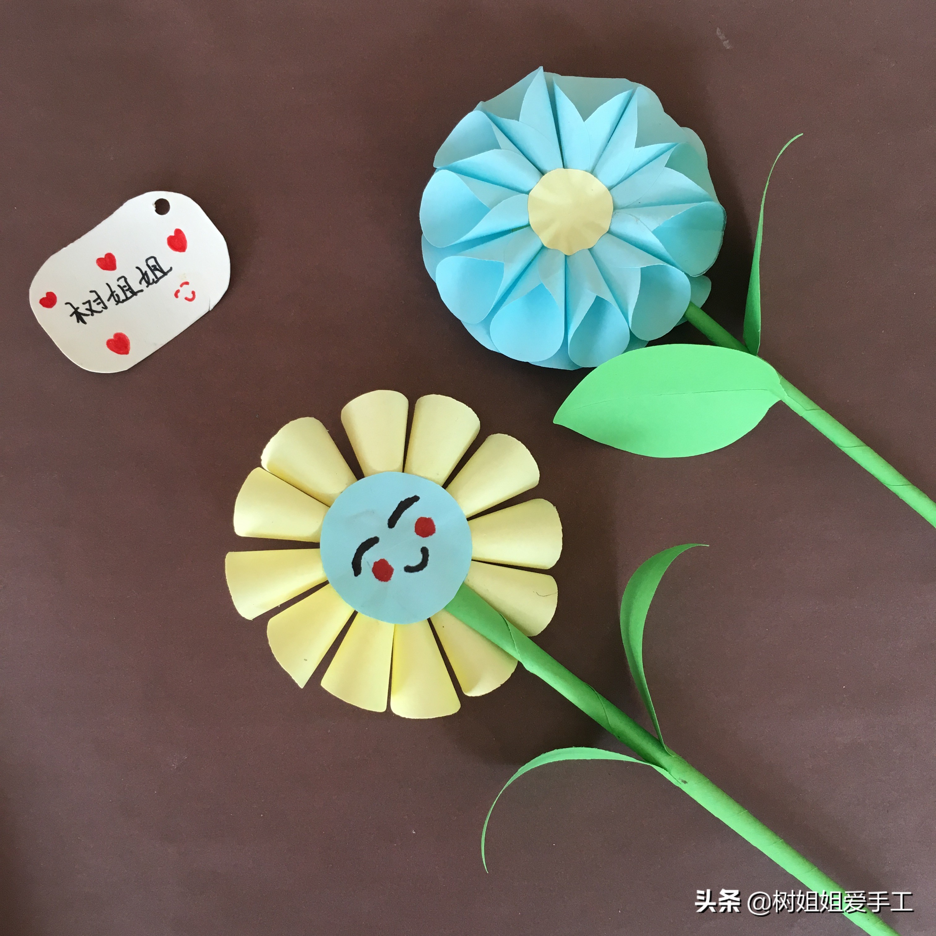 花朵盆栽折纸,折纸小花微盆景