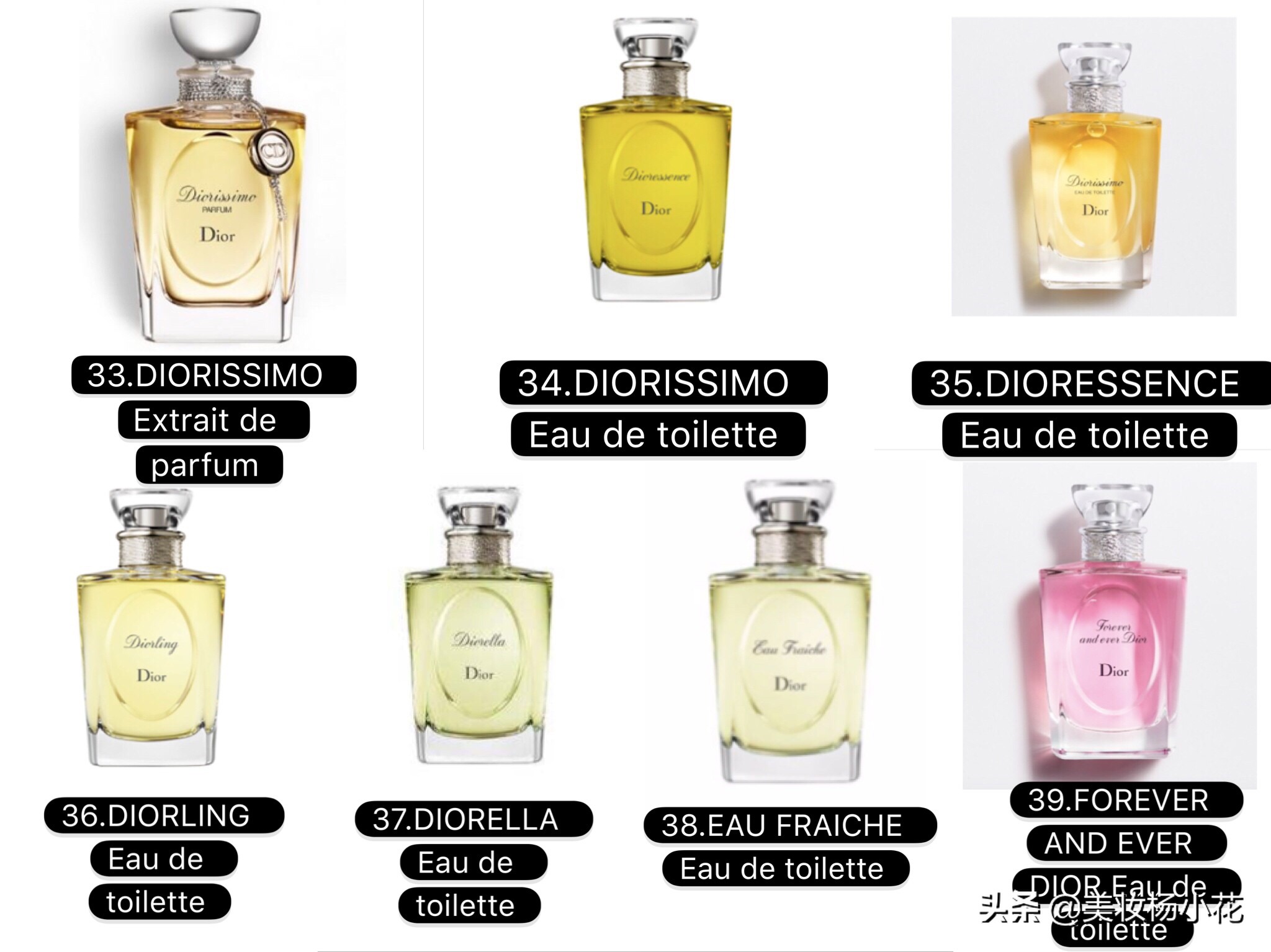 Dior香水购买指南——迪奥女士香水9大系列39款香水汇总