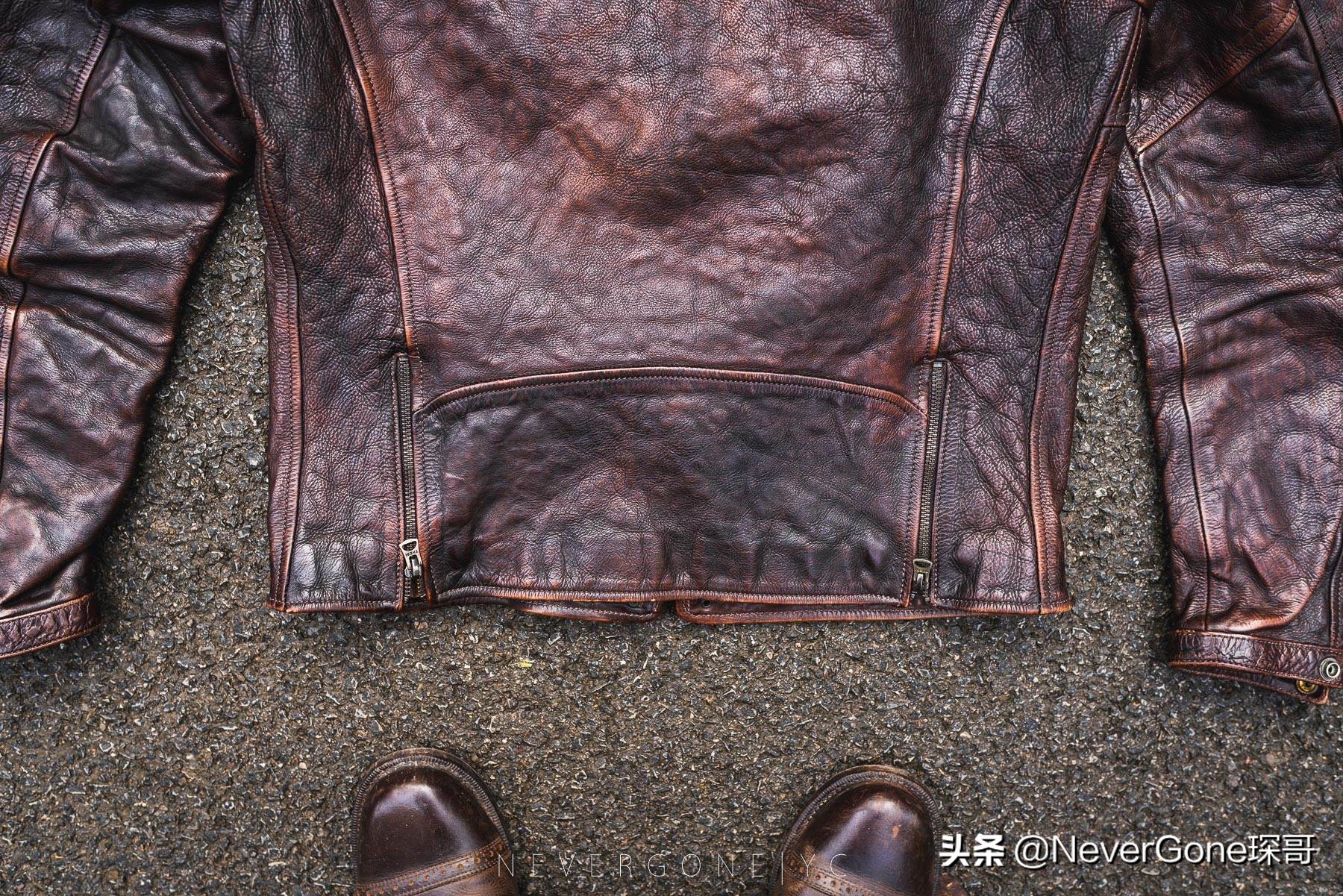 小众棕色短款皮衣,英伦机车皮衣推荐