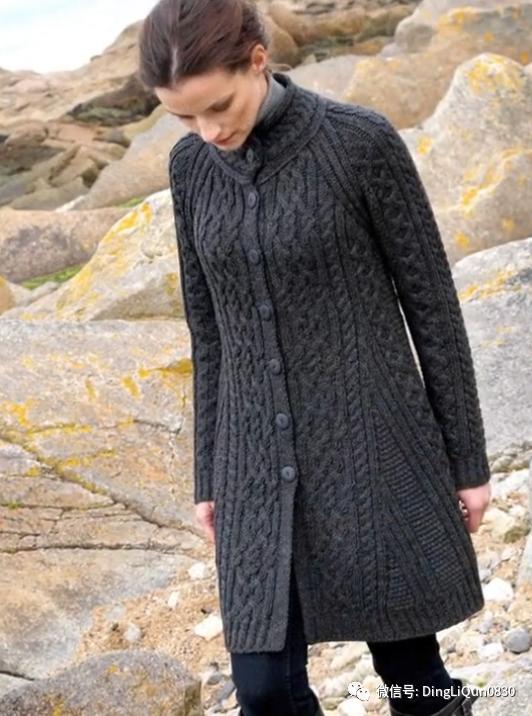 春秋针织女装长款开衫外套,加肥加大针织开衫外套长款