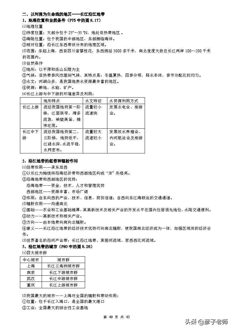 （超详超全）初中地理知识点归纳汇总，七八九年级同学通用