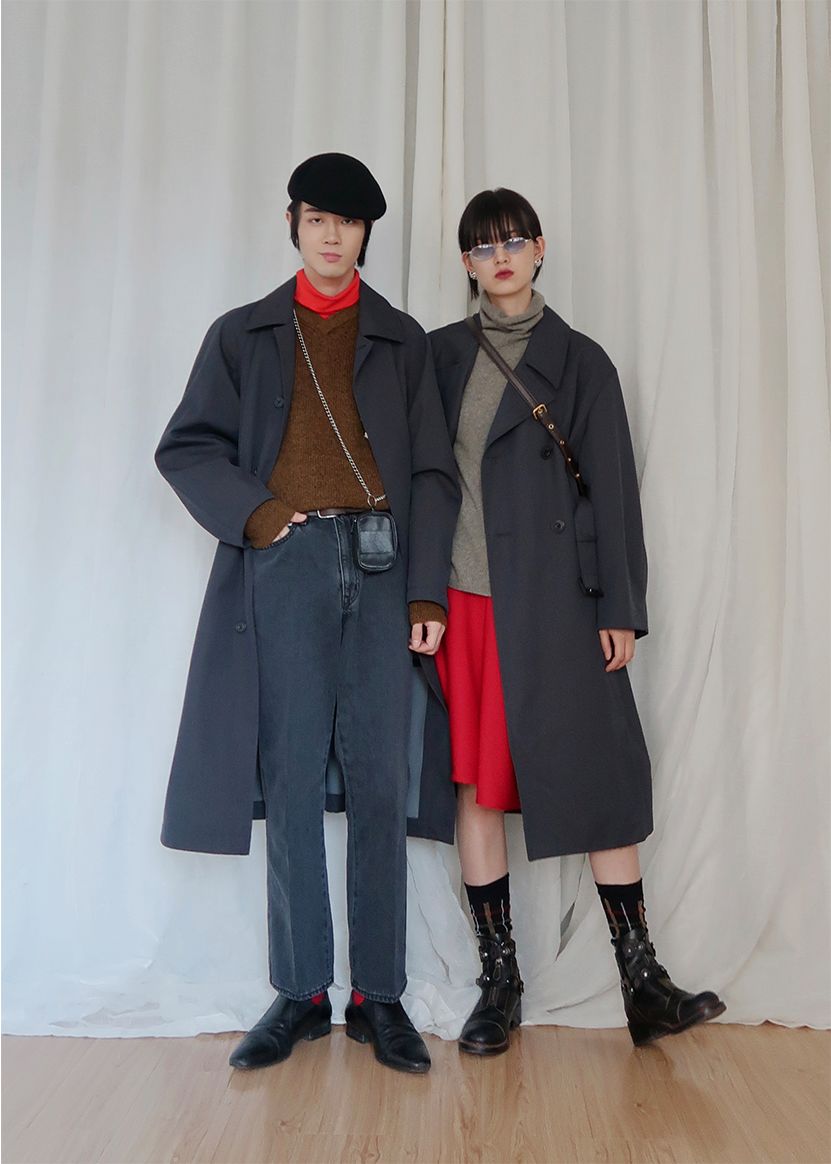 优衣库u系列双排扣棉服穿搭,优衣库u系列联名款冬季