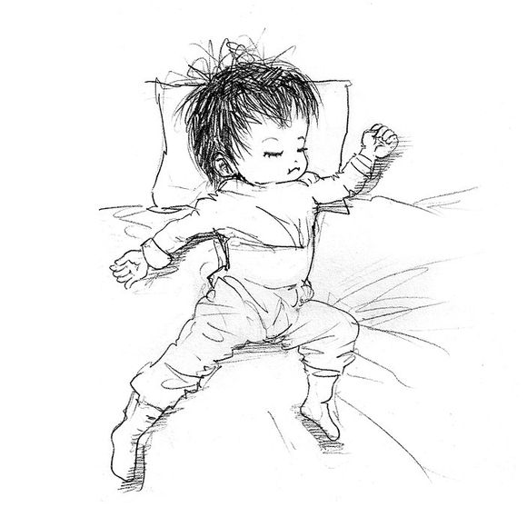 「可还记得」木朵儿爸爸给女儿画过的百睡图