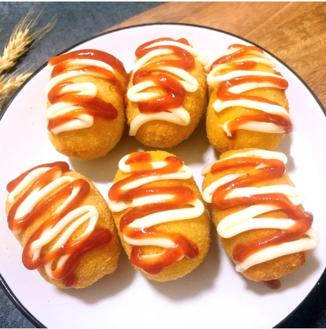 超简单做的芝士热狗,自制热狗芝士棒不发酵