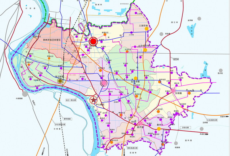 湖北江陵县城位于哪个镇,湖北省江陵县有哪几个乡镇