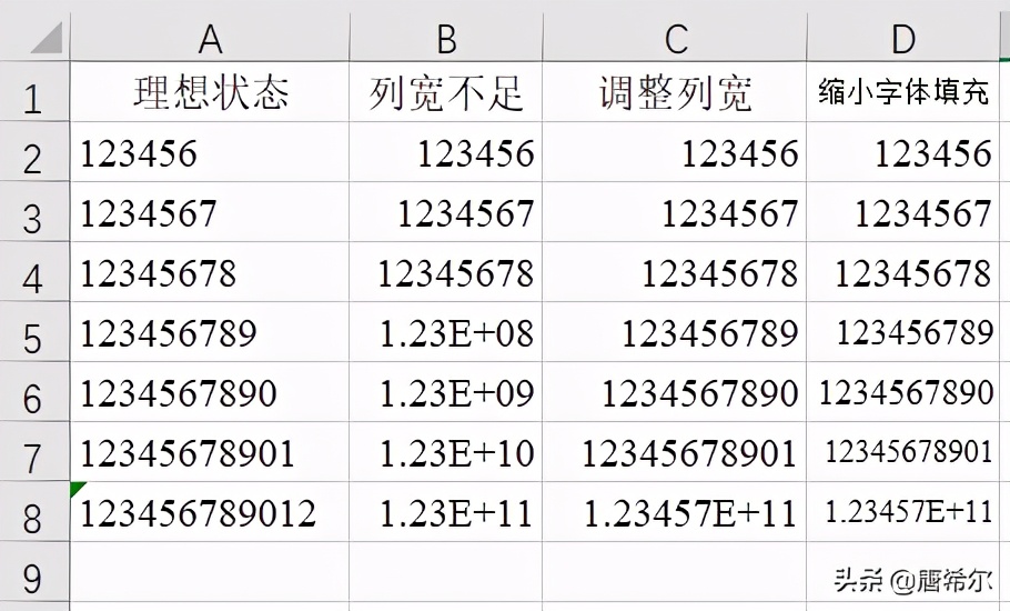 excel输入身份证号码不能完全显示,wps表格输入卡号出来黄色感叹号了