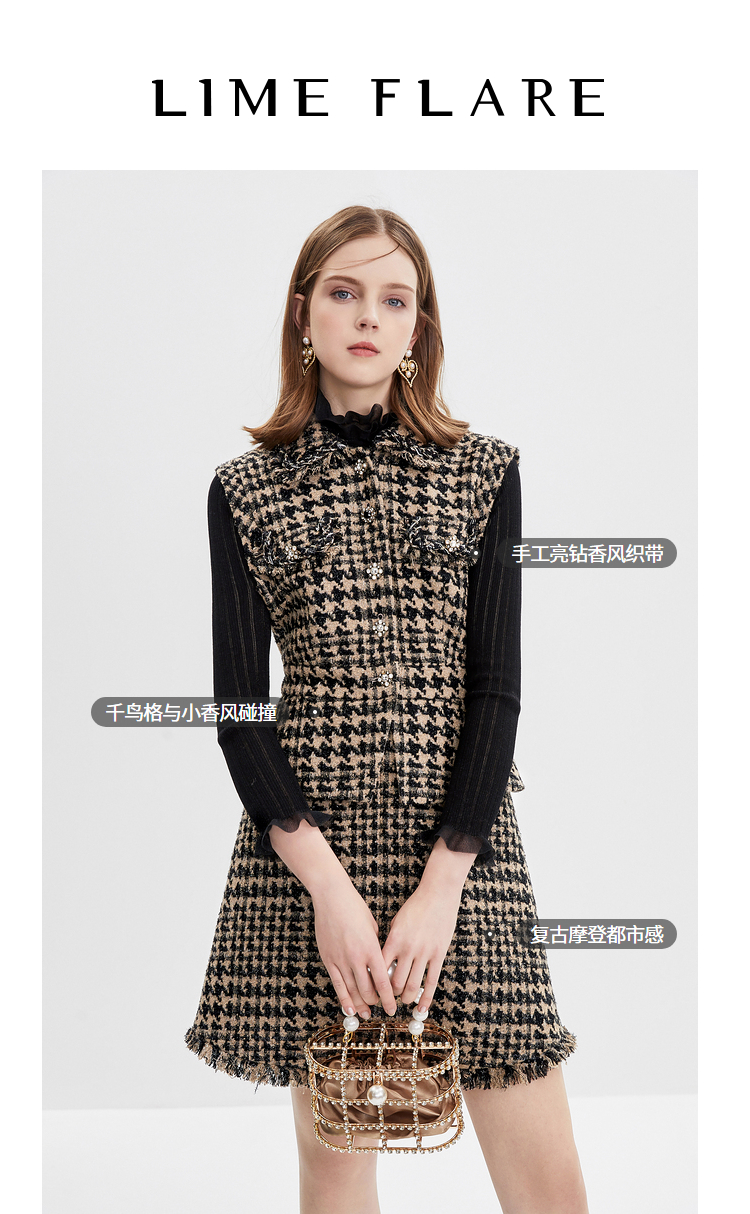 小香风羽绒外套女款中长款莱茵,女款小香风外套冬修身莱茵