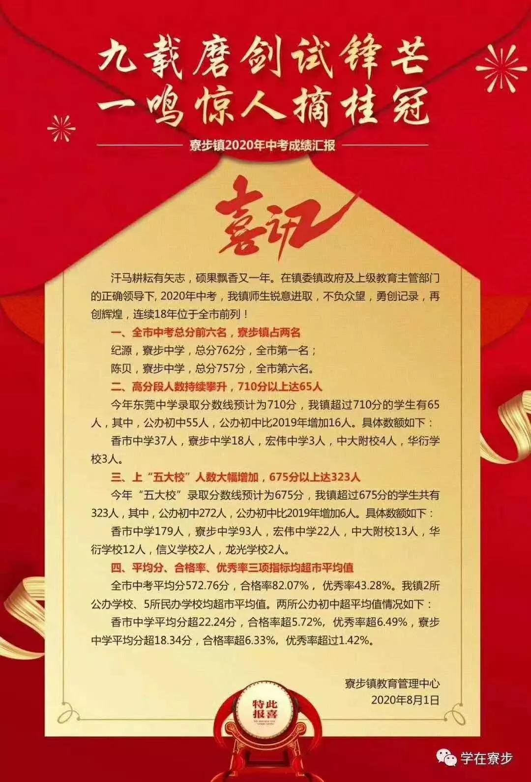 东莞光明中学中考喜报,东莞清溪中学中考喜报名单